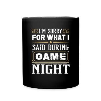 Je suis désolé pour ce que j'ai dit pendant la soirée de jeu - Sanglier - Mug uni - noir - Devant
