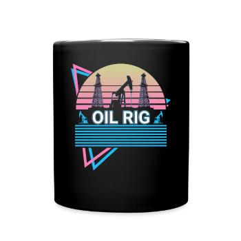 Oil platform Retro - Full Colour Mug - black - Front