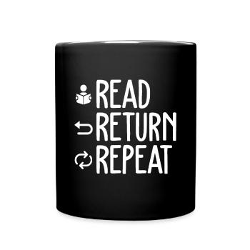 Funny Library Themed Art Librarian Men Women Libra - Full Colour Mug - black - Front