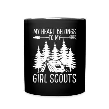 Scouting My heart belongs to tiny Girl Leader - Full Colour Mug - black - Front