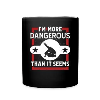 Jiu Jitsu More Dangerous Than It Seems Jujutsu MMA - Full Colour Mug - black - Front