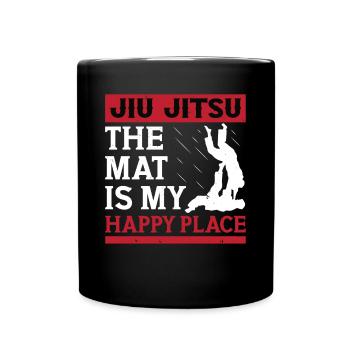 Jiu Jitsu Mat My Happy Place Jujutsu Arts Martiaux - Mug uni - noir - Devant
