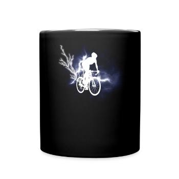 Bicycle Accessories Cyclist Motif - Full Colour Mug - black - Front