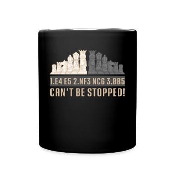 Schachturniertrainer Schachfigur Königin Schachtag - Tasse einfarbig - Schwarz - Vorne