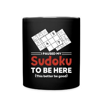 Sudoku Puzzle Sudoku Grid Sudoku lösen Sodoku - Tasse einfarbig - Schwarz - Vorne
