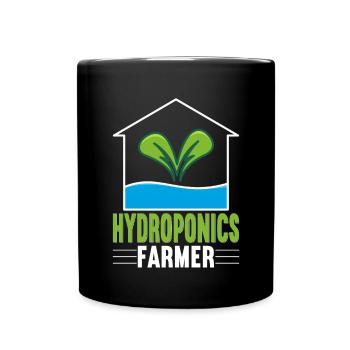 Hydroponics Indoor Gardening Horticulture - Full Colour Mug - black - Front