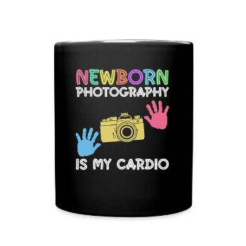 Newborn Photographer Baby Photography Saying - Full Colour Mug - black - Front