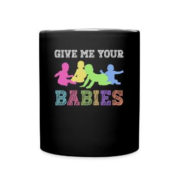 Newborn Photographer Baby Photography Saying - Full Colour Mug - black - Front