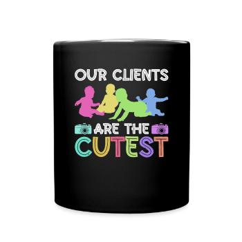 Newborn Photographer Baby Photography Saying - Full Colour Mug - black - Front