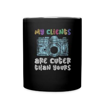 Newborn Photographer Baby Photography Saying - Full Colour Mug - black - Front