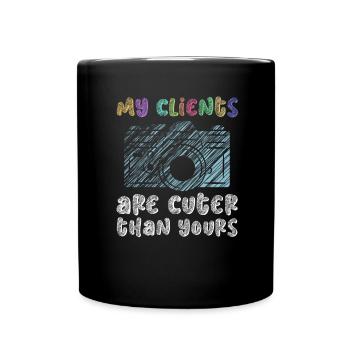 Newborn Photographer Baby Photography Saying - Full Colour Mug - black - Front