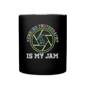 Newborn Photographer Baby Photography Saying - Full Colour Mug - black - Front