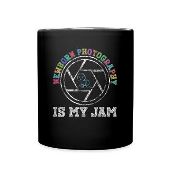 Newborn Photographer Baby Photography Saying - Full Colour Mug - black - Front