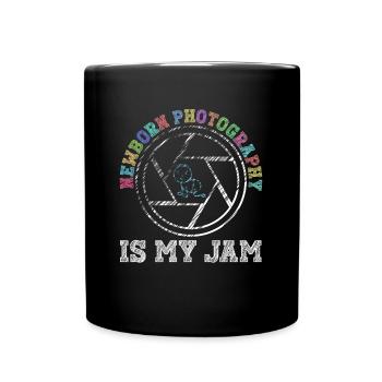 Newborn Photographer Baby Photography Saying - Full Colour Mug - black - Front