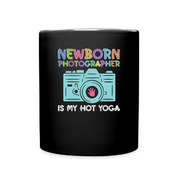 Newborn Photographer Baby Photography Saying - Full Colour Mug - black - Front