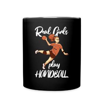 Joueuse de handball Girl Real Girls Play - Mug uni - noir - Devant