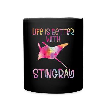 Stachelrochen - Tasse einfarbig - Schwarz - Vorne