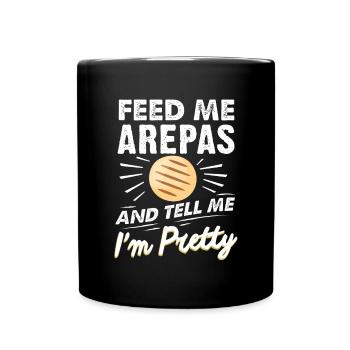 Arepas Zitat Lustiges kolumbianisches venezolanisches Essen Arepa - Tasse einfarbig - Schwarz - Vorne
