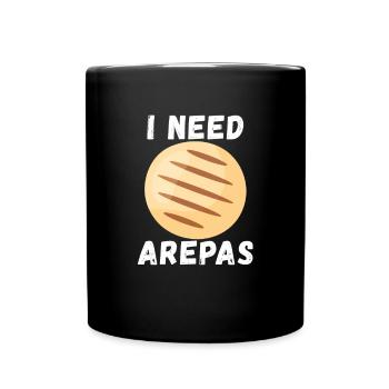 Arepas Zitat Lustiges kolumbianisches venezolanisches Essen Arepa - Tasse einfarbig - Schwarz - Vorne
