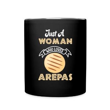 Arepas Zitat Lustiges kolumbianisches venezolanisches Essen Arepa - Tasse einfarbig - Schwarz - Vorne