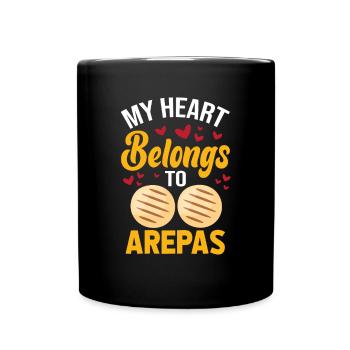 Arepas Zitat Lustiges kolumbianisches venezolanisches Essen Arepa - Tasse einfarbig - Schwarz - Vorne