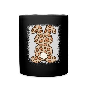 Leopard Print Bleached Easter - Full Colour Mug - black - Front