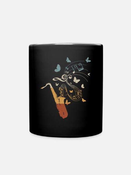 Saxophone Butterflies Sax Player Saxophonist Saxop - Tasse einfarbig - Schwarz