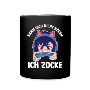 Can't hear you I'm gambling gaming gamer - Full Colour Mug - black - Front