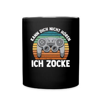 Can't hear you I'm gambling gaming gamer - Full Colour Mug - black - Front