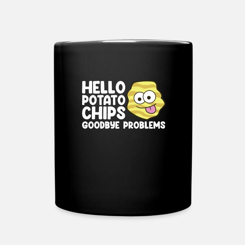Bonjour Chips Goodbye Problèmes Chips Chips - Mug uni - noir