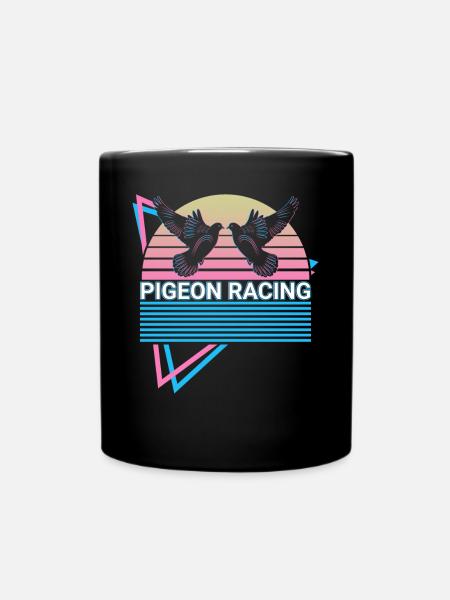 Taubenrennen Retro - Tasse einfarbig - Schwarz