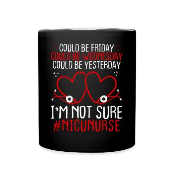 Nicu Nurse Night Shift Worker Stethoscope - Full Colour Mug - black - Front