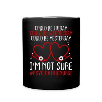 Infirmière psychiatrique Travailleur de nuit Stéthoscope - Mug uni - noir - Devant
