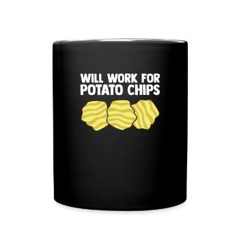 Je travaillerai pour les chips - Mug uni - noir - Devant