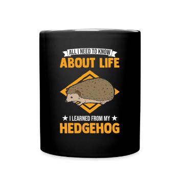 Igel Geschenk Stacheligel - Tasse einfarbig - Schwarz - Vorne
