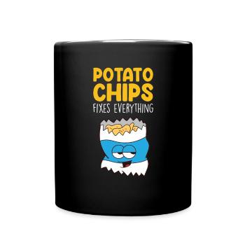 Potato Chips répare tout Chips - Mug uni - noir - Devant