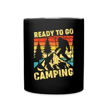Ready To Go Camping Funny Bigfoot Campingcampersca - Full Colour Mug - black - Front