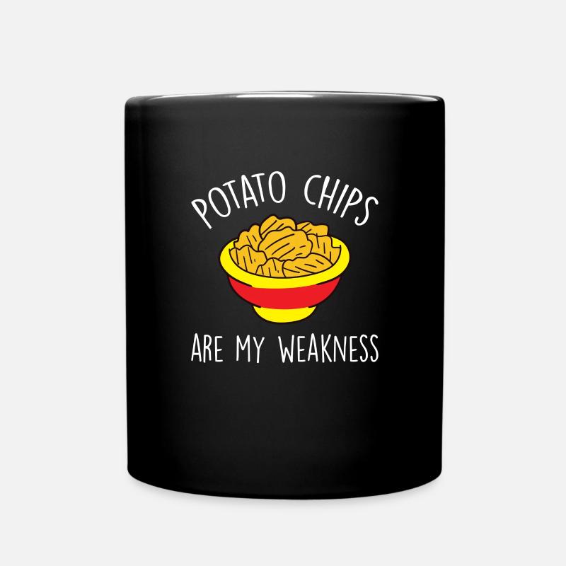 Les chips sont ma faiblesse Drôles de chips - Mug uni - noir