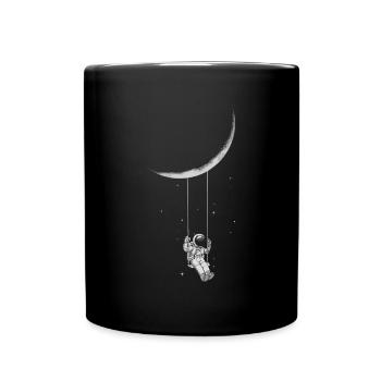 Lune Swing Astronaute Etoiles Espace Homme Drôle - Mug uni - noir - Devant
