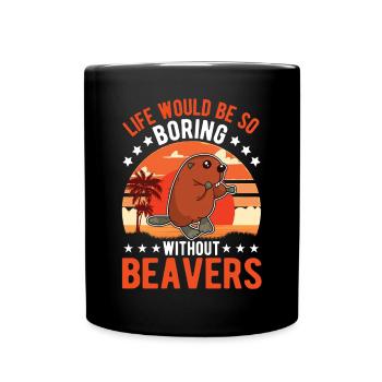 Beaver Gift Beaver Dam - Full Colour Mug - black - Front