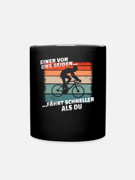 Fahrrad Zubehör Radfahrer Motiv - Tasse einfarbig - Schwarz