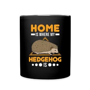 La maison est l’endroit où se trouve mon hérisson - Mug uni - noir - Devant