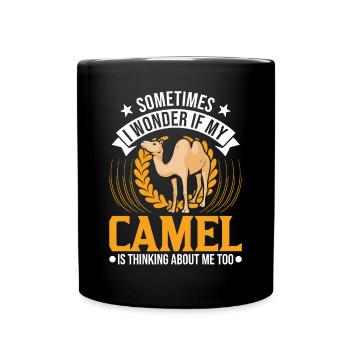 Kamel Geschenk Dromedar Camel Großkamel - Tasse einfarbig - Schwarz - Vorne