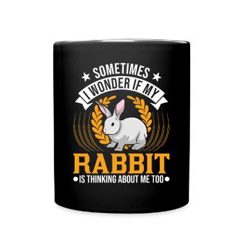 Rabbit Rabbit Rabbit - Full Colour Mug - black - Front