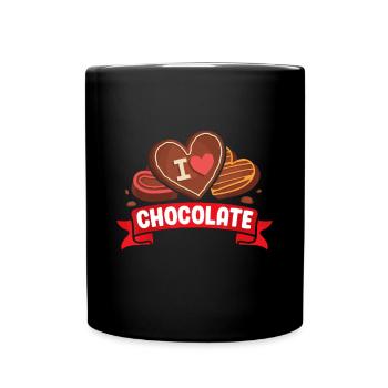 I Love Chocolate Sweets Candy Chocolate Bar - Full Colour Mug - black - Front