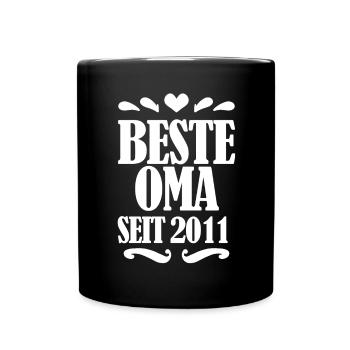 Beste Oma seit 2011 - Geschenk für die beste Oma - Tasse einfarbig - Schwarz - Vorne