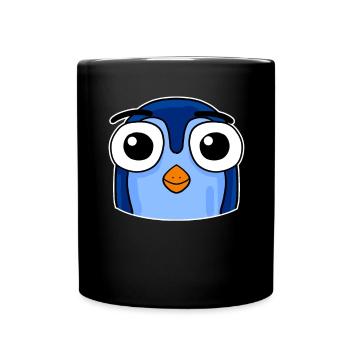 Pinguin Kopf - Tasse einfarbig - Schwarz - Vorne