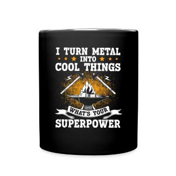 I Turn Metal Into Cool Things Anvil Smith - Full Colour Mug - black - Front