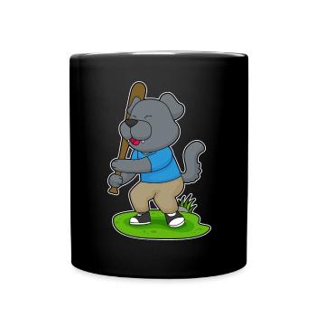 Chien Baseball Batte - Mug uni - noir - Devant