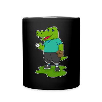 Gant de baseball en crocodile - Mug uni - noir - Devant